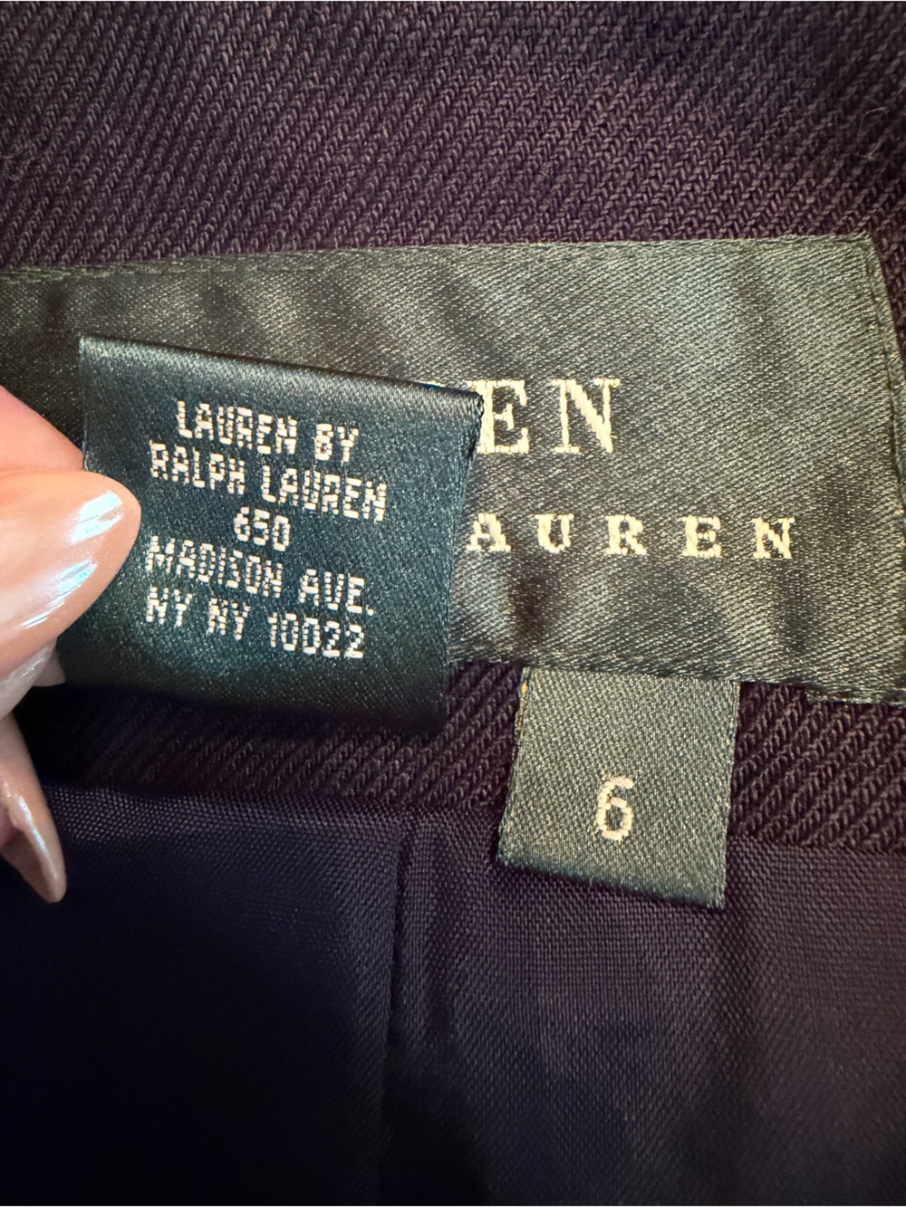 Lauren Ralph Lauren Navy Linen Double Breasted Blazer Size 6 Classic Preppy - Picture 13 of 14